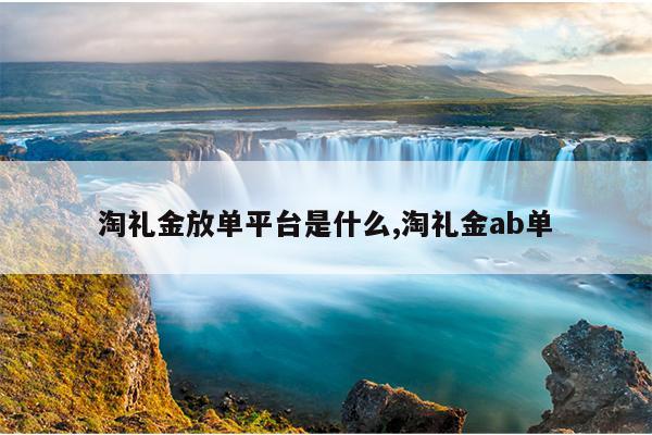 淘礼金放单平台是什么,淘礼金ab单
