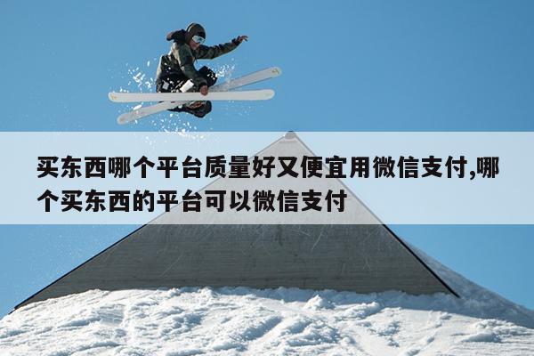 买东西哪个平台质量好又便宜用微信支付,哪个买东西的平台可以微信支付