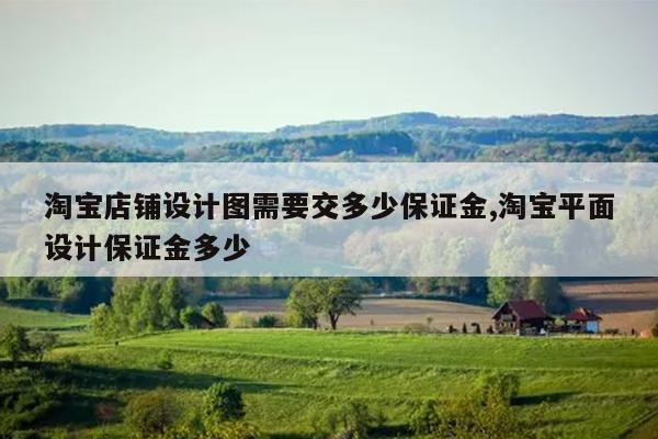 淘宝店铺设计图需要交多少保证金,淘宝平面设计保证金多少