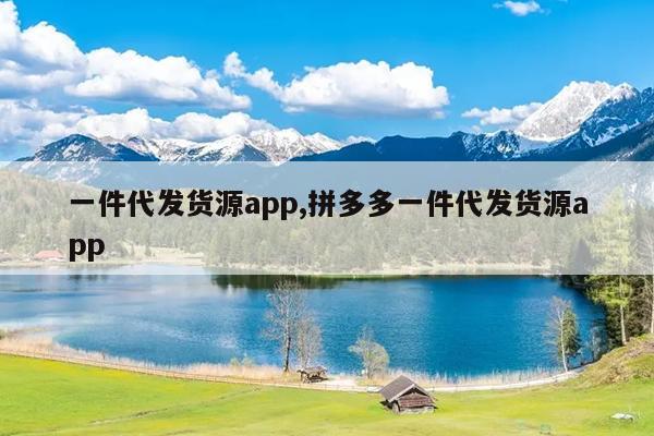 一件代发货源app,拼多多一件代发货源app